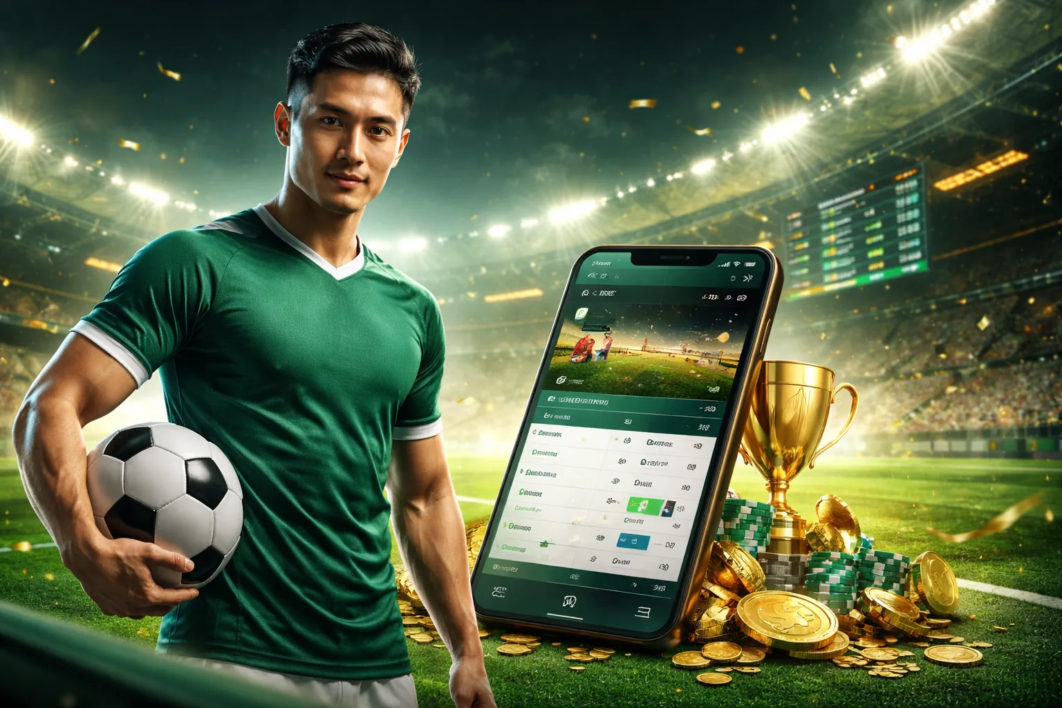 Sân vận động với ánh đèn rực rỡ và không khí sôi động của cá cược thể thao tại keo nha cai.5